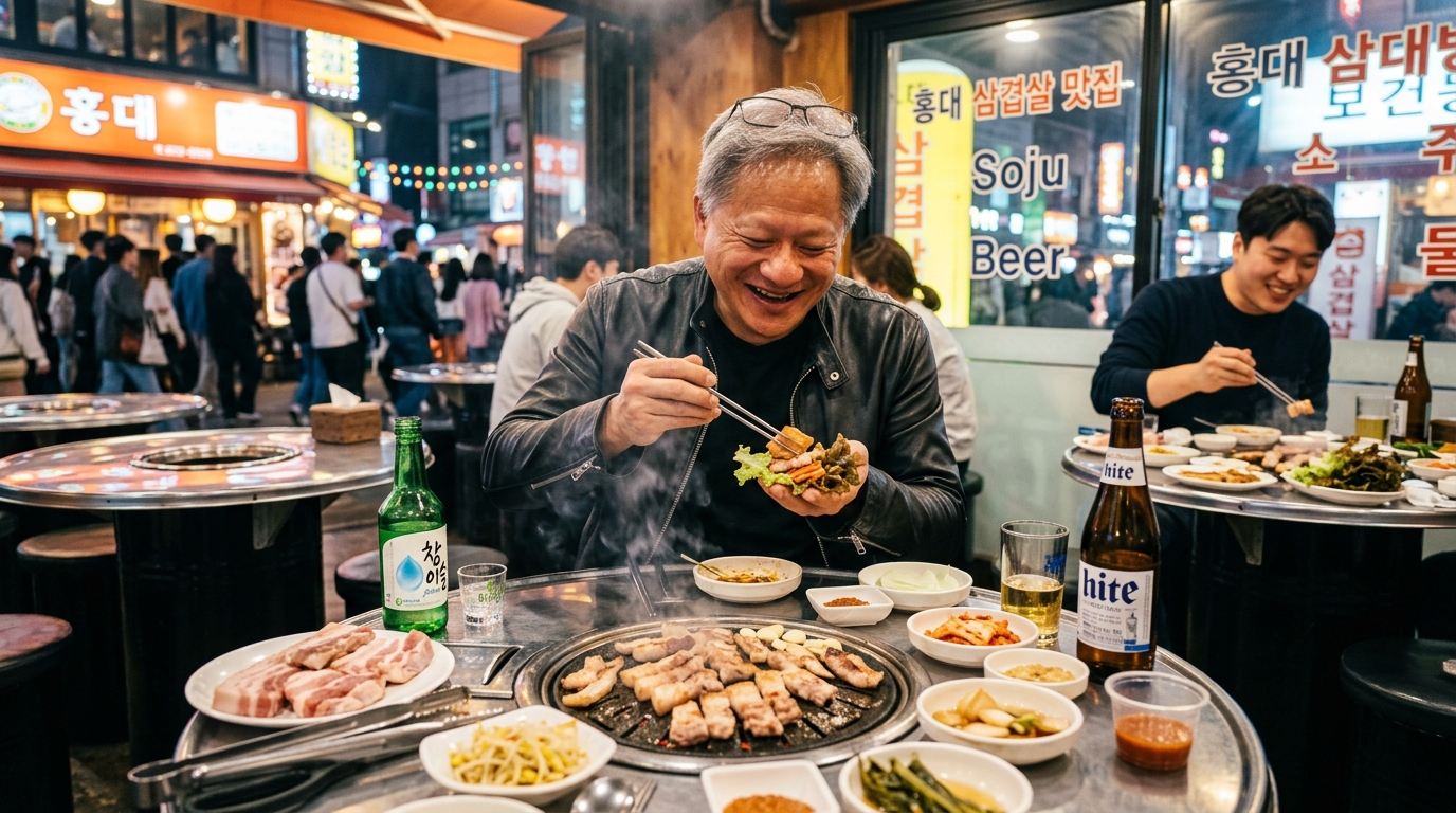 Jensen Huang Seoul Hongdae 20260610001